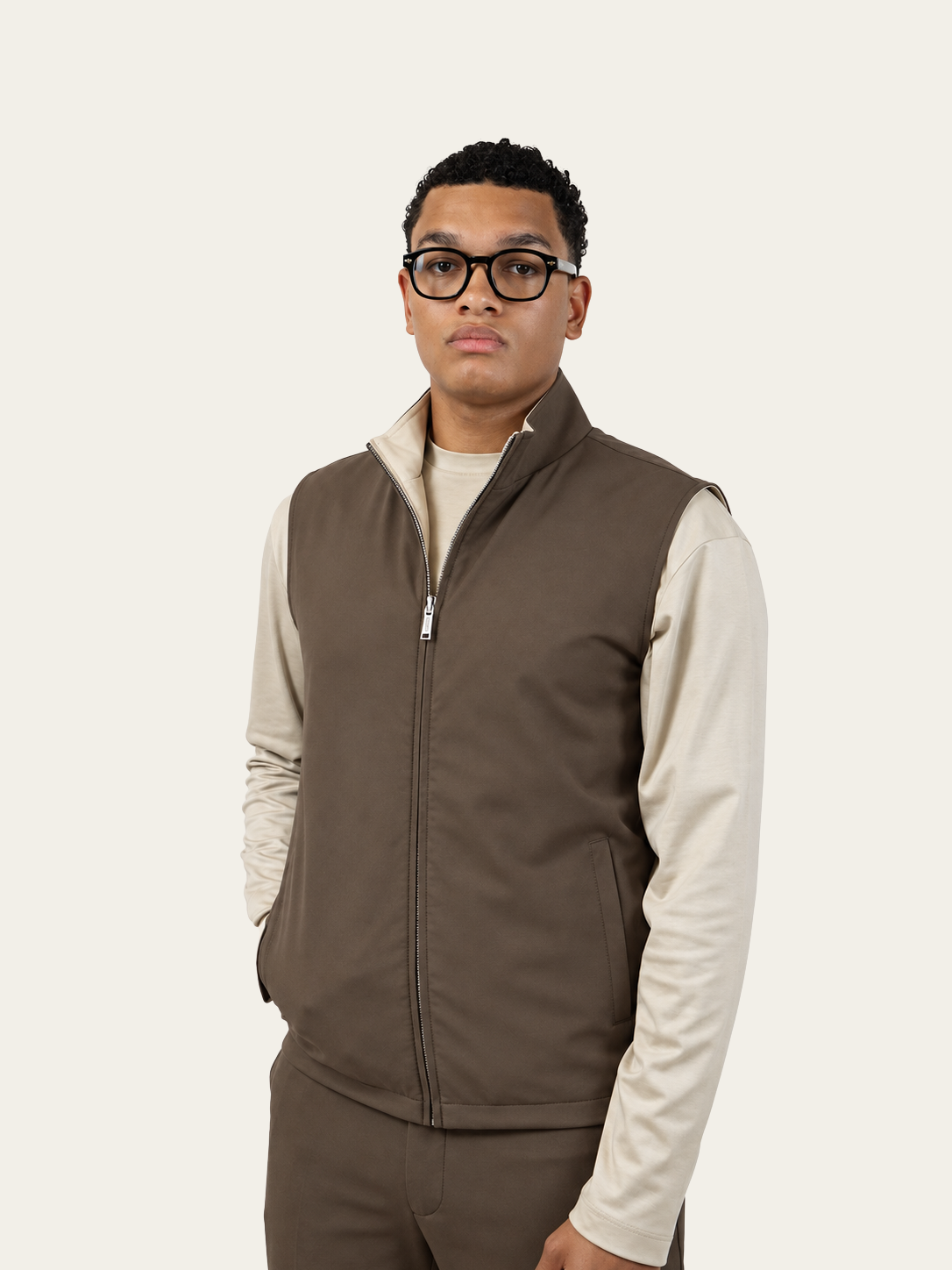Reversible Bodywarmer - Bruin/Beige