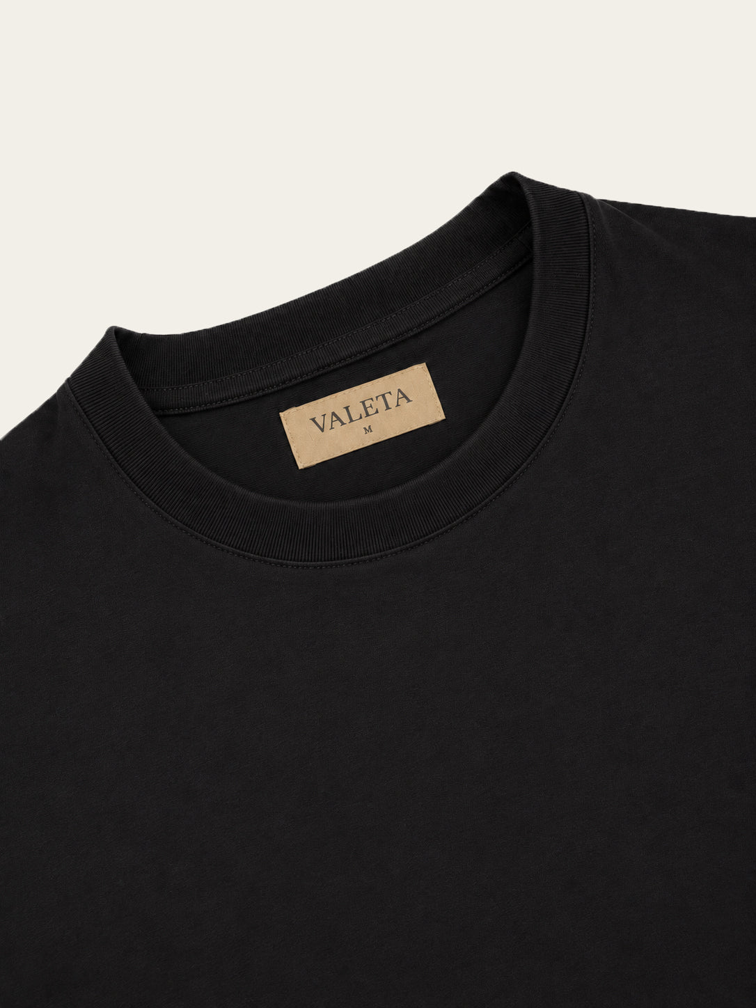 Mercerized T-shirt Zwart - Binnenkant label