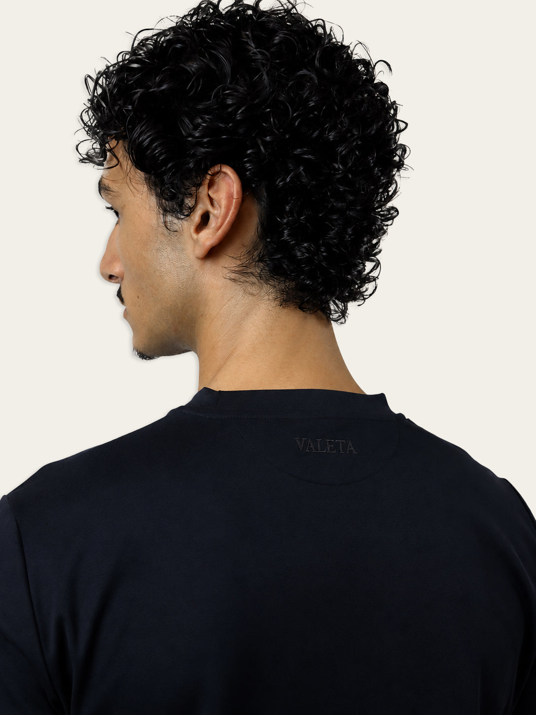 Mercerized T-shirt Zwart - Logo achterkant