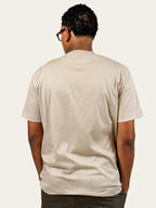 Mercerized T-shirt Beige - Model back