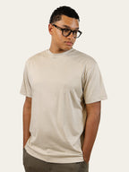 Mercerized T-shirt Beige - Model front