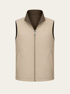Reversible Bodywarmer - Bruin/Beige voorkant beige zijde