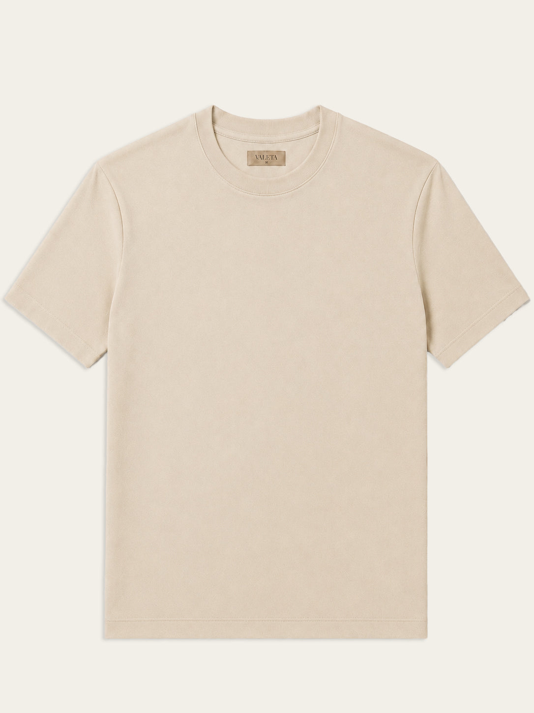 Mercerized T-shirt Beige - Voorkant