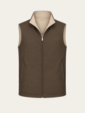 Reversible Bodywarmer - Bruin/Beige voorkant bruine zijde