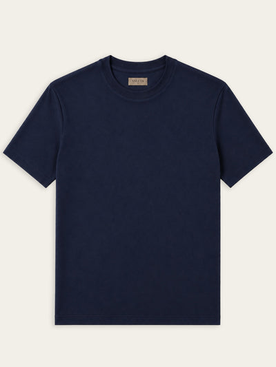 Mercerized T-shirt Navy - Voorkant