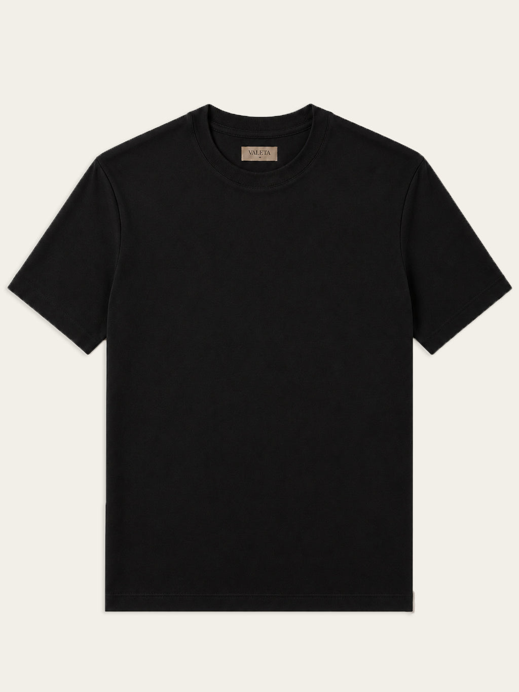 Mercerized T-shirt Black - Front
