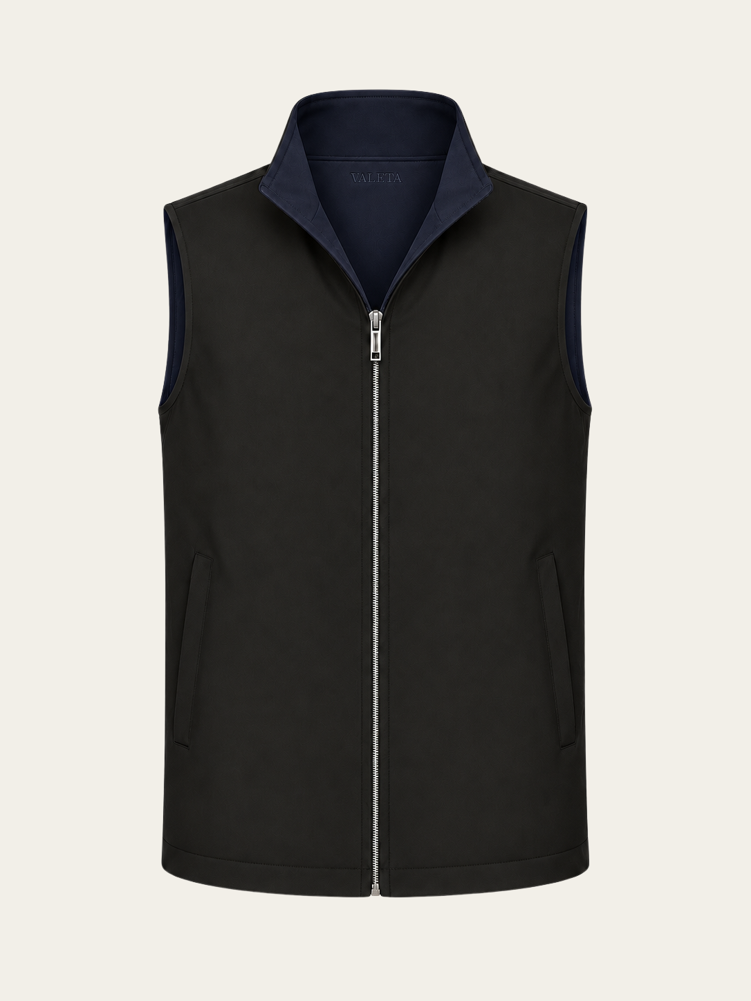 Reversible Bodywarmer - Zwart/Navy voorkant zwarte zijde