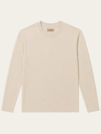 Mercerized Longsleeve Beige - Voorkant
