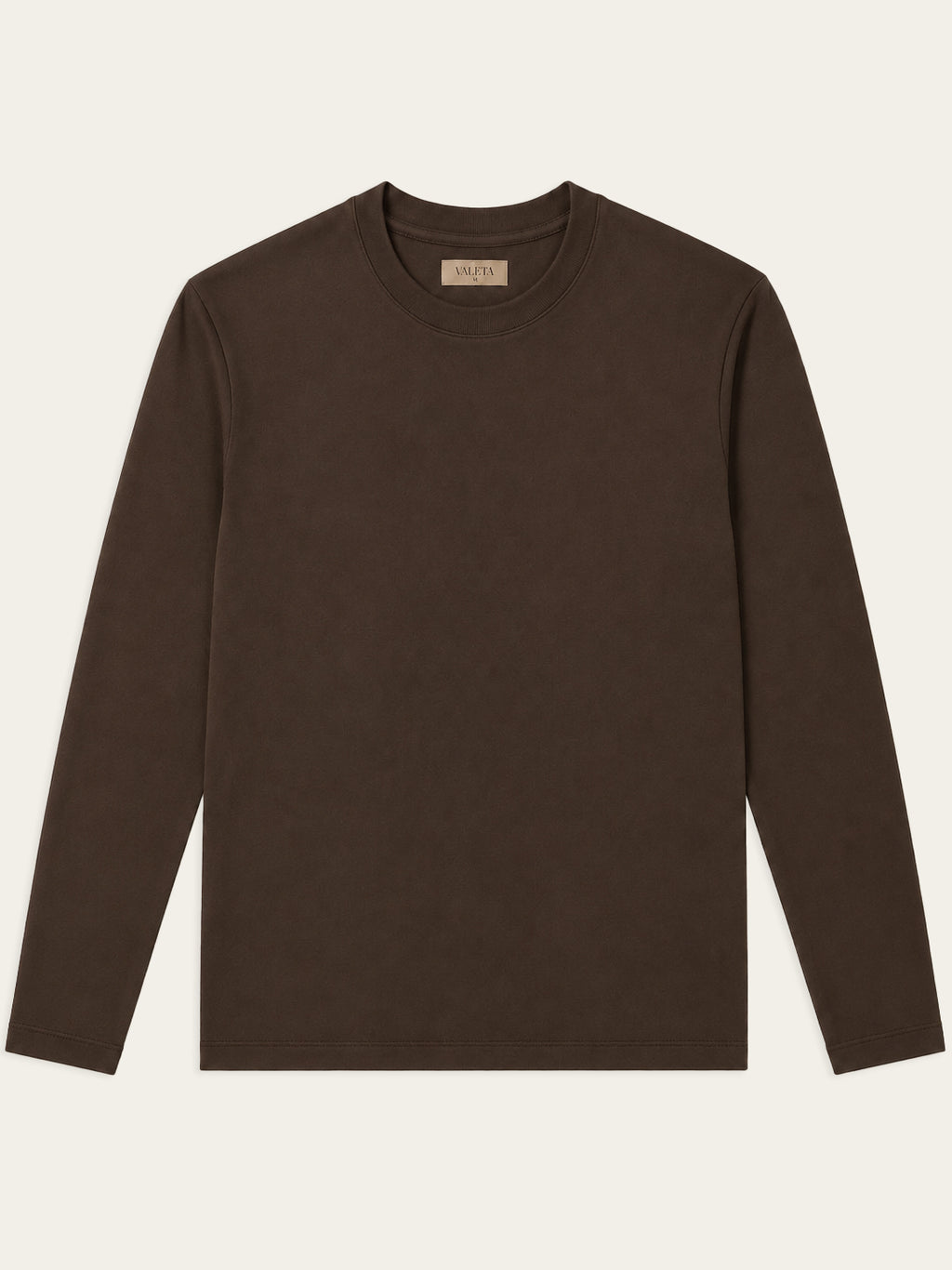 Mercerized Longsleeve Bruin - Voorkant
