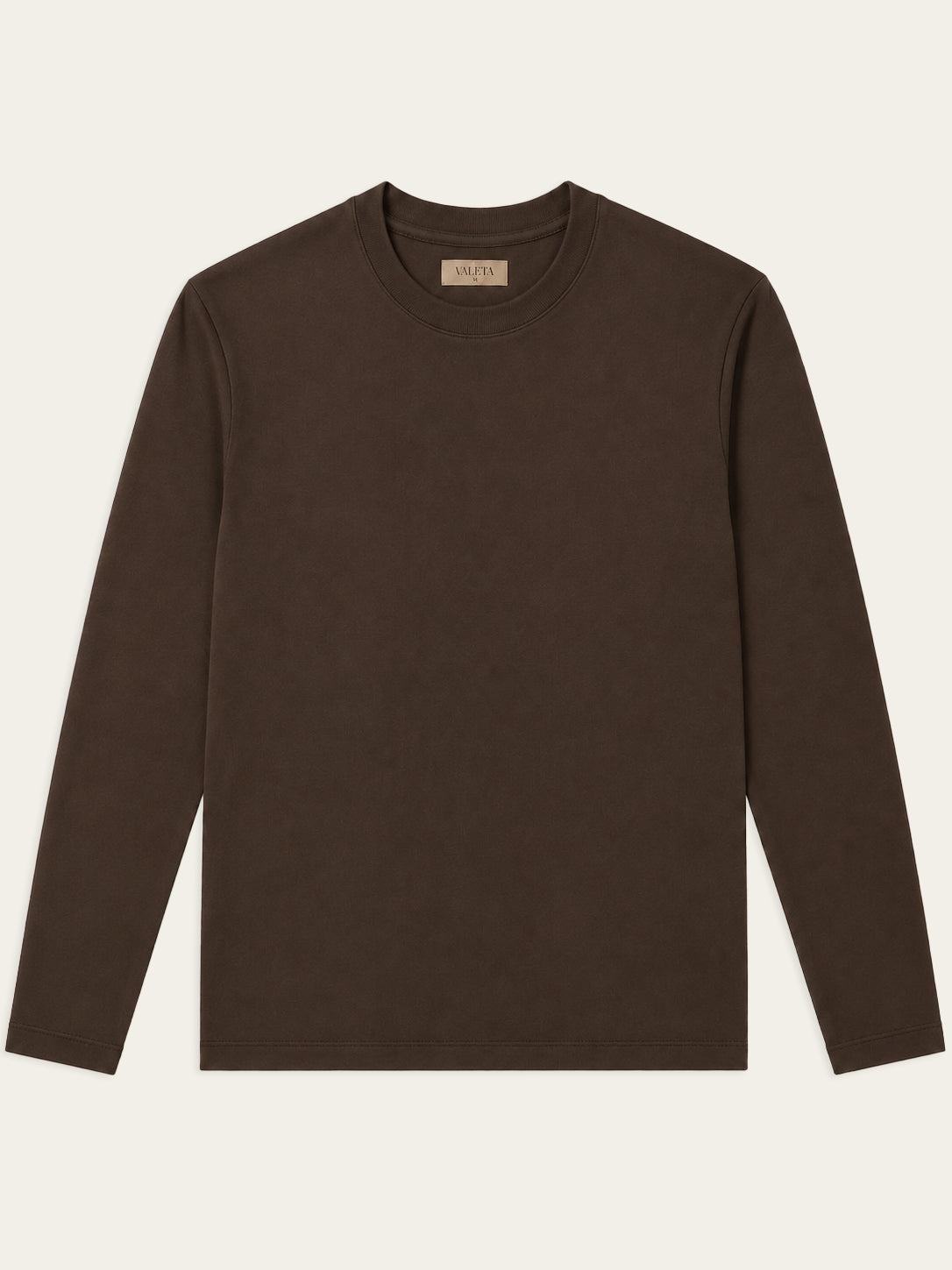 Mercerized Longsleeve Bruin - Voorkant