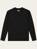 Mercerized Longsleeve Zwart - Voorkant