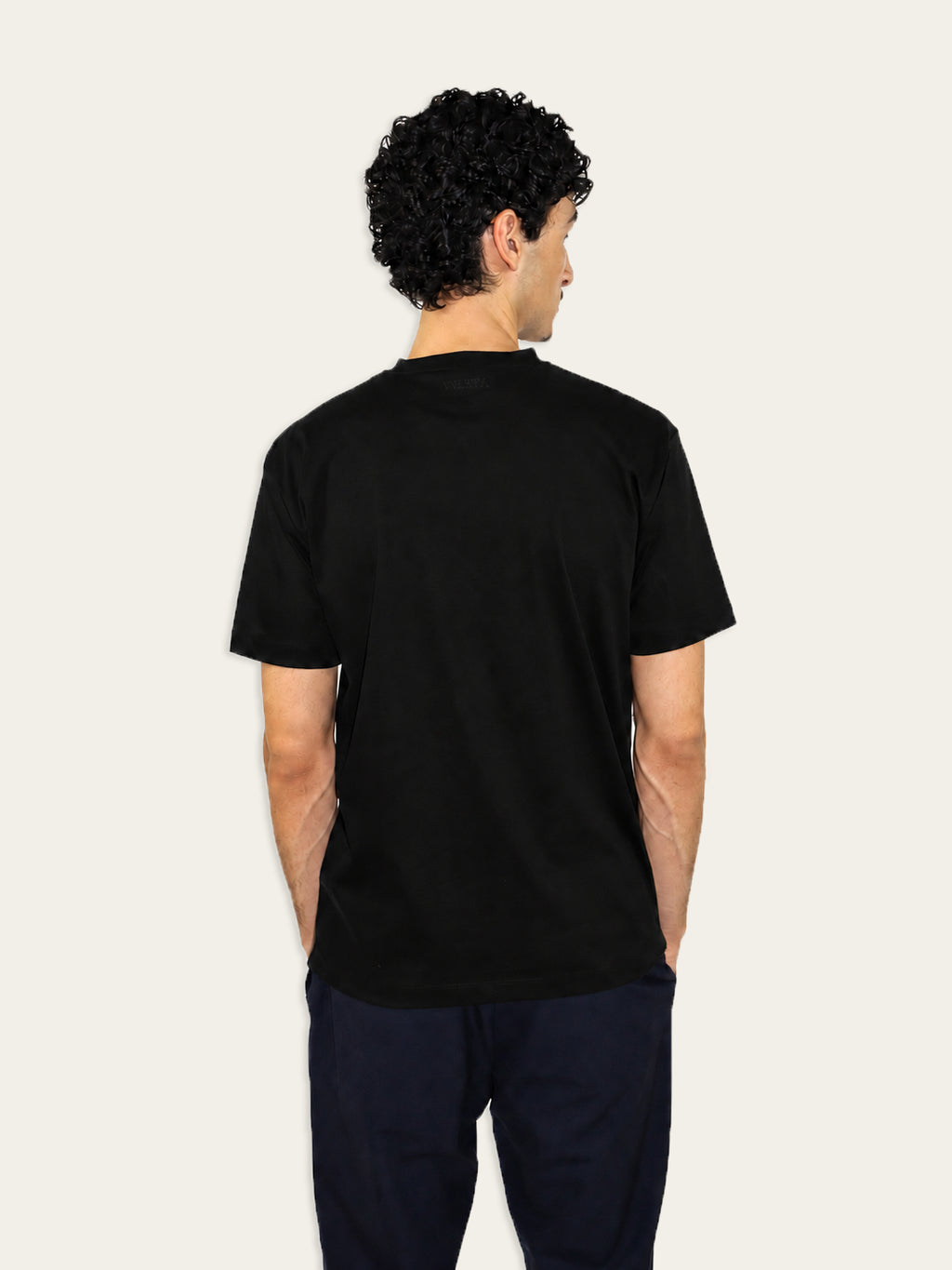 Mercerized T-shirt Black - Back