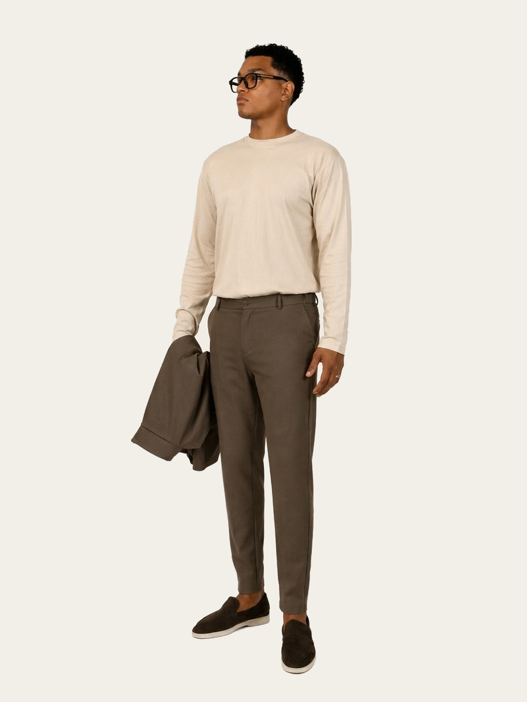 Trouser Bruin - Model voorkant